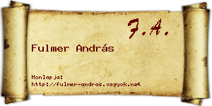Fulmer András névjegykártya